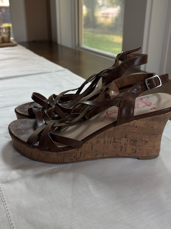 Jellypop Shoes - Jellypop Brown Cork Wedge Sandals